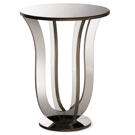 Baxton Studio Kylie Modern Hollywood Glamour Style Mirrored Accent Side Table 121-6734